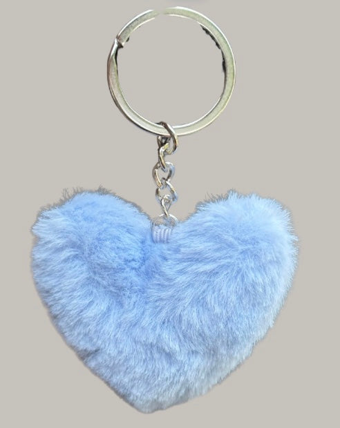 Fluffy Heart Keychain