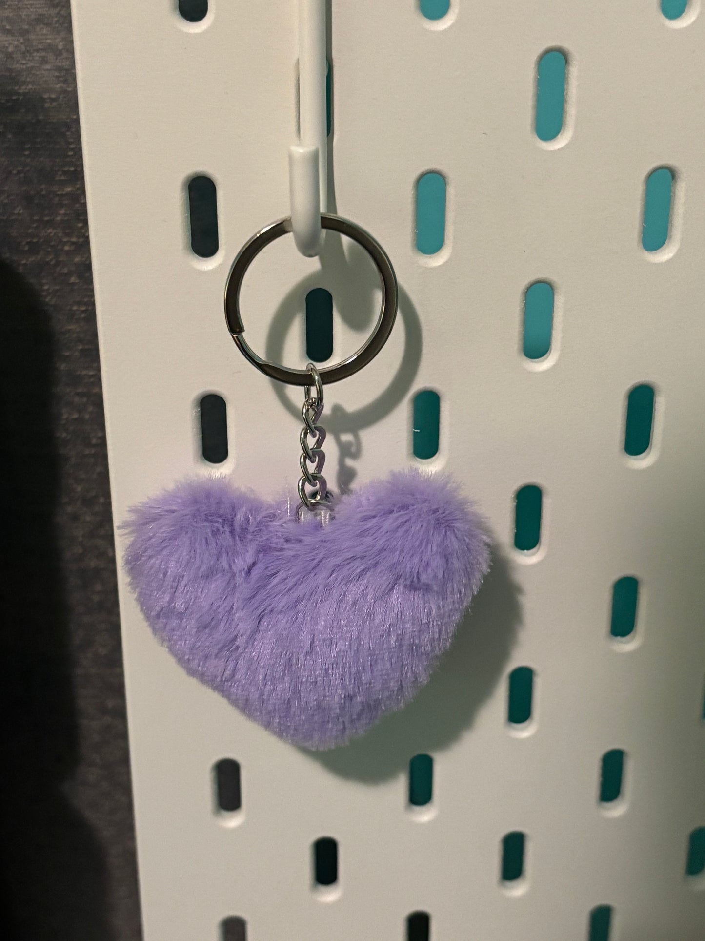 Fluffy Heart Keychain